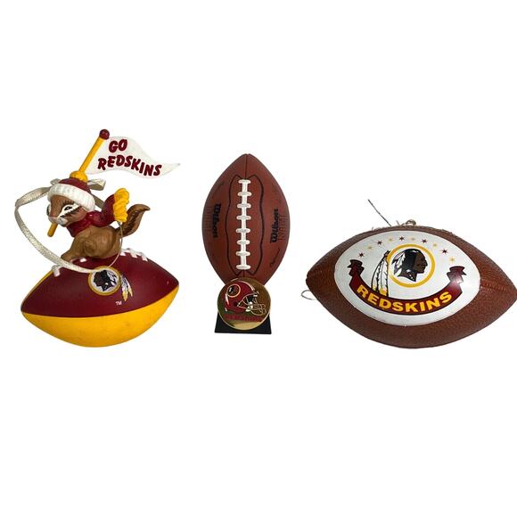 Hallmark NFL Collection Redskins Christmas Ornaments Lot Of 3 Retired Figures - Picture 1 of 8